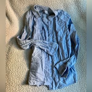 H&M blue pinstripe button down